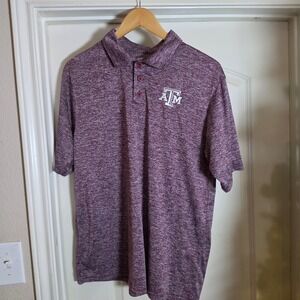 Holloway Texas A&M Aggies Polo Shirt Mens Medium Maroon Heather Dry-Excel Logo